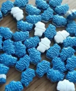 BLUE AND WHITE SKYPE 200MG MDMA
